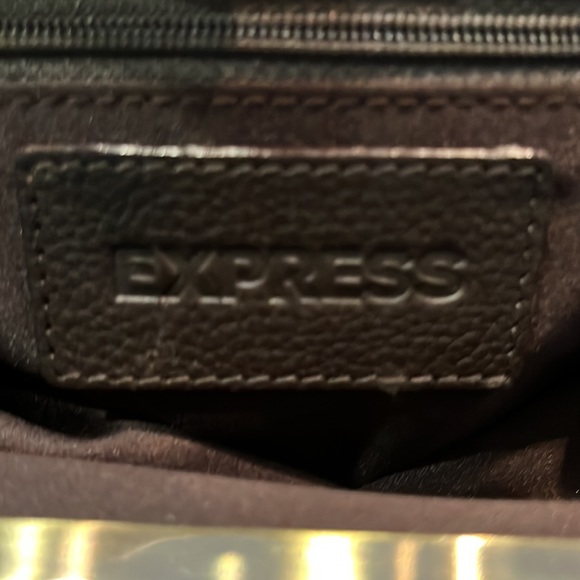 3/$20 Express Brown Velvet Clutch with Embellished Design - Picture 2 of 3